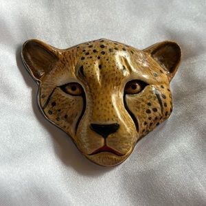 Vintage Sergio Bustamante Sterling Silver Signed Cheetah Pendant Brooch Pin